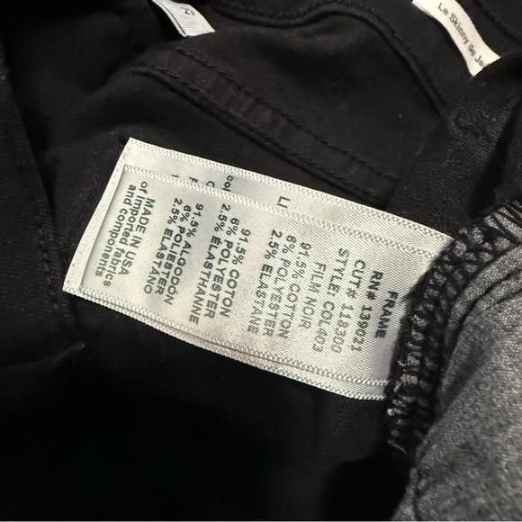 Frame Le Skinny de Jeanne Black Mid Rise Straight Ankle Jeans Skinny Size 29 - Picture 6 of 9